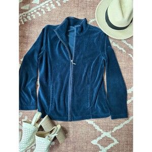 Ribbed Vintage Crushed Velvet Fleece Jogger Sweater Zip Up